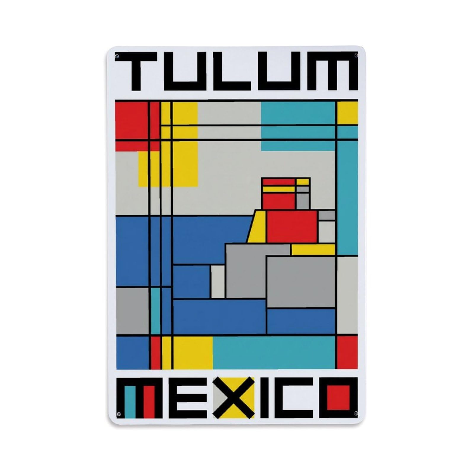 Xanthor Style Retro Travel Mexico Tulum Metal Tin Sign