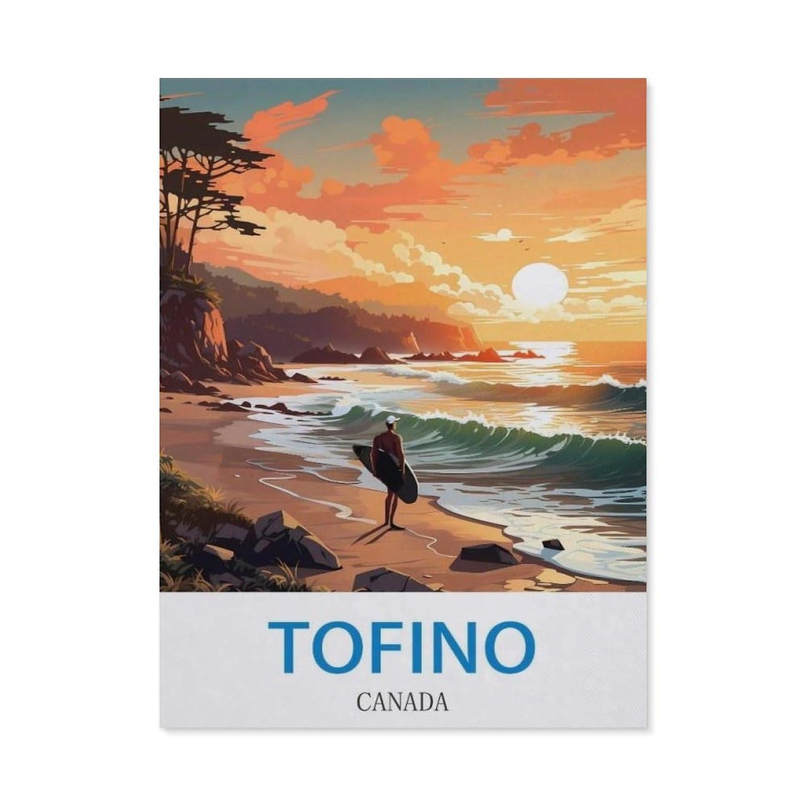 BEAYODKP 5D DIY Diamond Painting，Tofino Canada ， Surf（50x60cm）