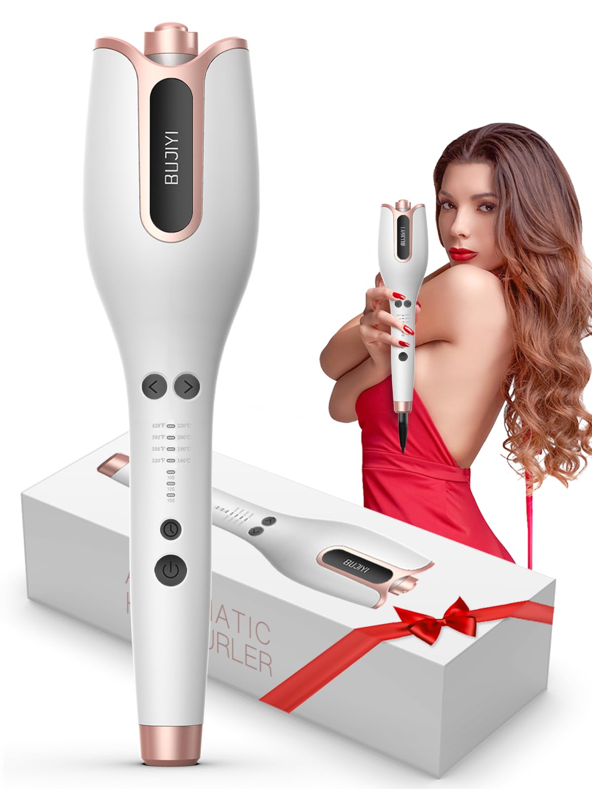 Lockenstab Automatisch, mit 3 Heizzeit-Einstellungen und 4 Temperaturstufen, ein Professioneller Lockenstab in Salonqualität, der für Alle Haartypen Geeignet Ist