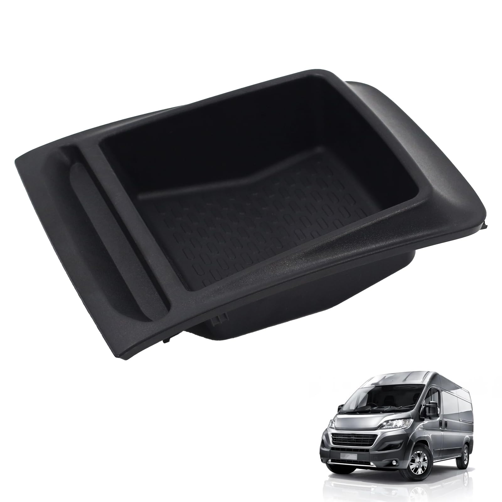 Auto-Armaturenbrett-Aufbewahrungsbox, passend für Fiat Ducato, Peugeot Boxer, Citroen Relay (2014+), schwarzes ABS-Material, rutschfestes Design 6472115AG，735699812