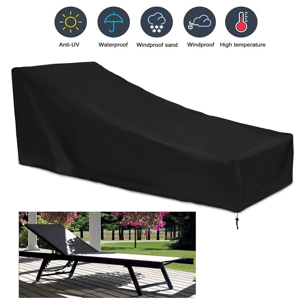 Funda protectora para tumbona de jardín, funda protectora para tumbona de jardín, 210D Oxford, gris, 208 x 76 x 41/79 cm