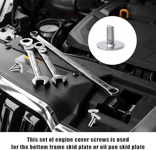 Miniatura 3 de Suvnie 4 pernos de cubierta inferior del motor del radiador de automóvil, repuesto de tornillos de pasador de cubierta inferior compatibles con