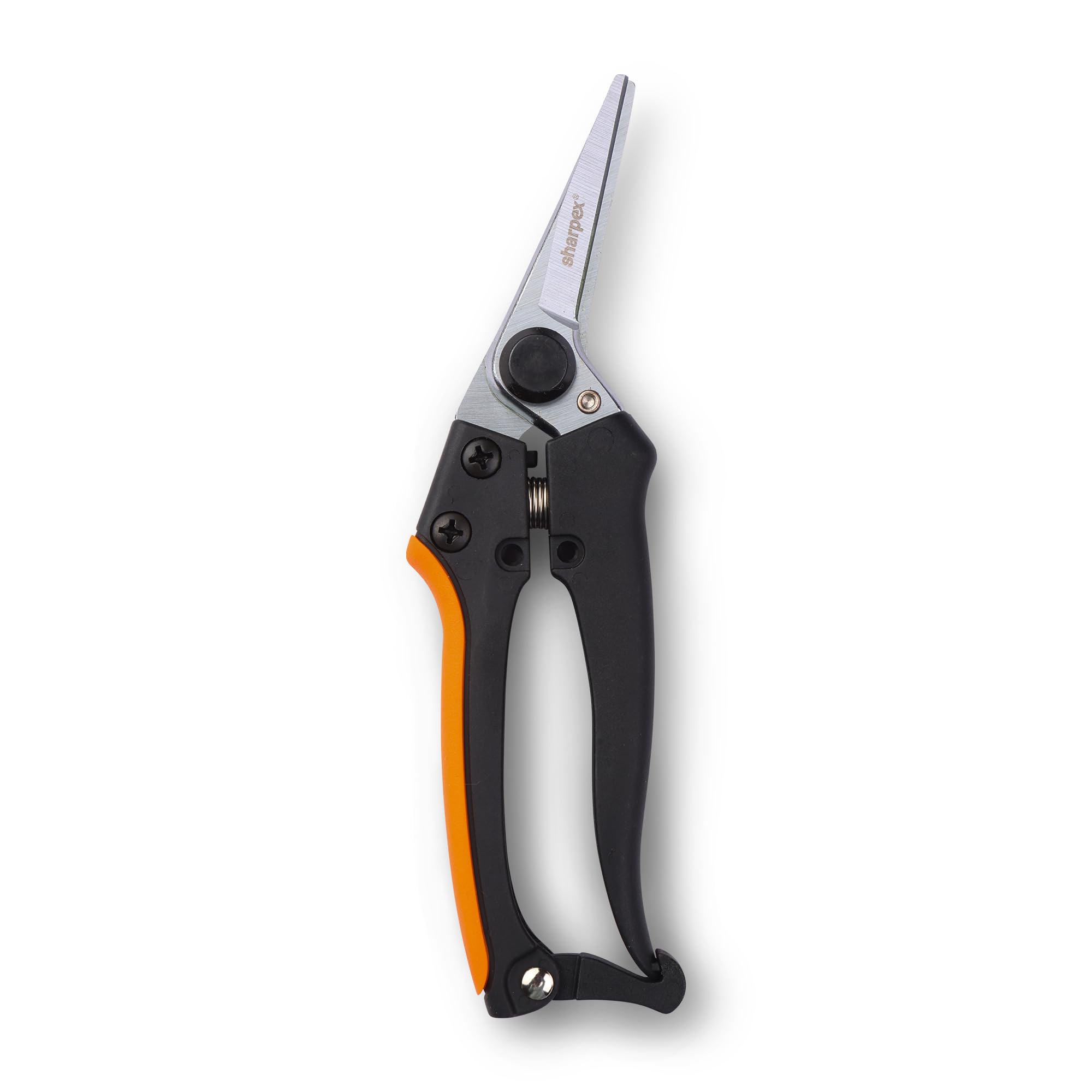 Heavy-Duty Professional Pruning Shears with Nylon Handle for Gardening | Secateurs for Garden with Smart Lock for Safety | SK5 Non Stick Coated High Carbon Steel Cutting Blade | Orange