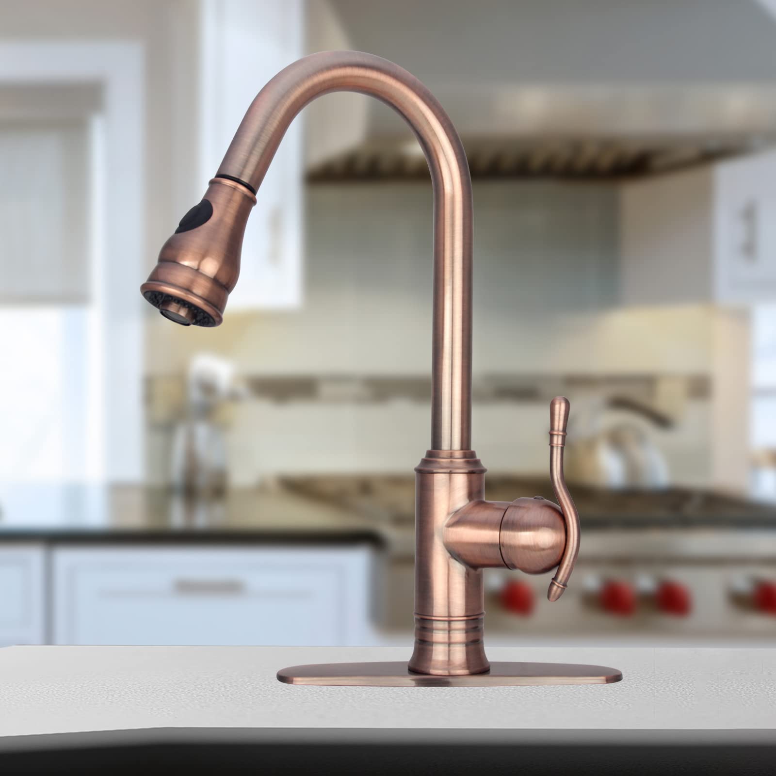 Akicon Pull Out Kitchen Faucet Antique Copper