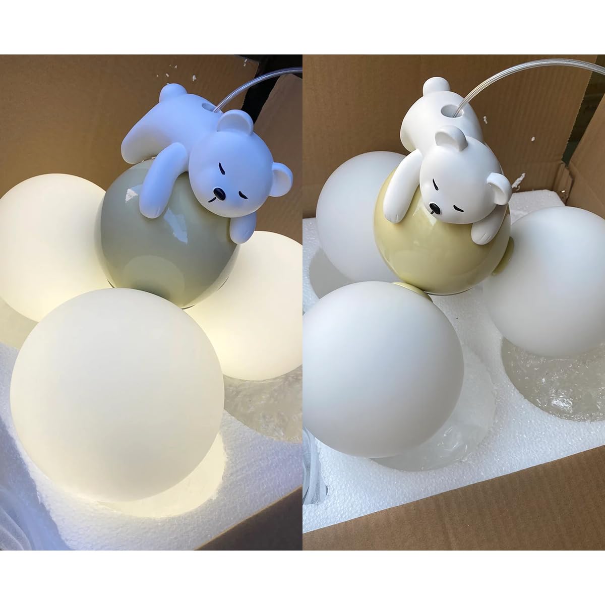 LED-Hängelampe mit schlafendem Bären, Cartoon-Ballon, Deckenleuchte, Kronleuchter, Hängelampe, Deckenlampe, Mond-Kronleuchter, Deckenbeleuchtung für Schlafzimmer, Kinderzimmer