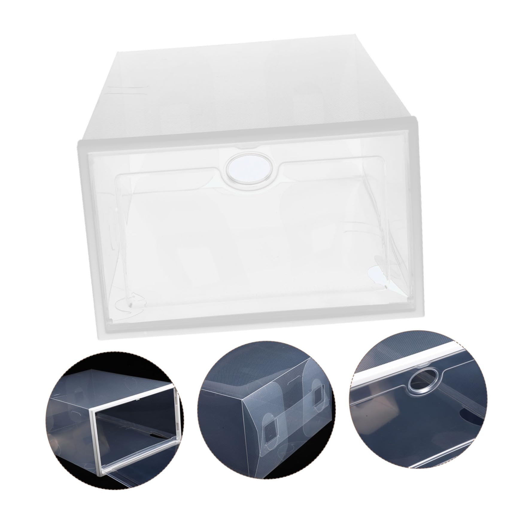 ERINGOGO Scatole Per Scarpe Trasparenti Impilabili Coperchio, Organizer Leggero e Resistente Per Scarpiera, Contenitori Robusti Da 33x23x14 Cm, Set Da 5 Pezzi Adatti Per Casa, Dormitorio e Negozio