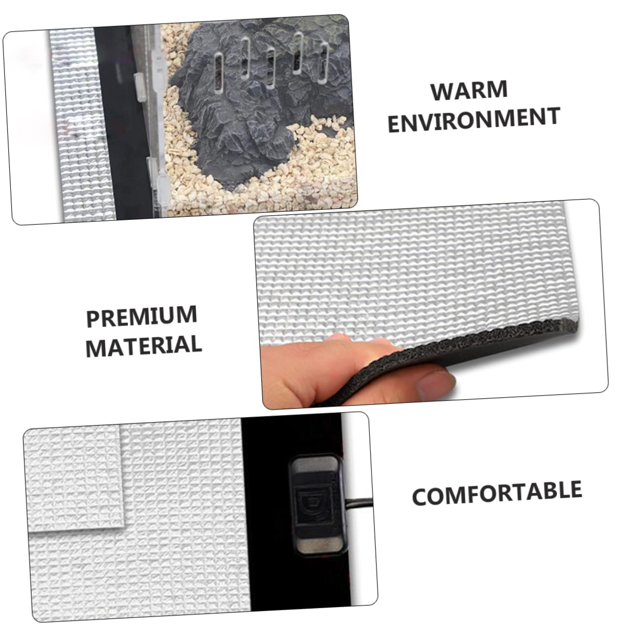 YARNOW 3 Piezas Almohadilla Térmica para Mascotas Estera+al Aire Alfombrillas Térmicas para Terrarios De Reptiles Terrarium Película Reflectante Que Acumula Calor Animal Conejo