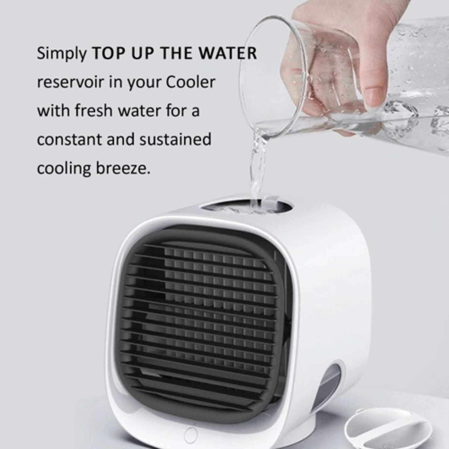 Aira Breeze Ventilator Original,Airabreeze Air Cooler Kleine Wassergekühlte, Tragbarer Ventilator, Schwenkbar, Ideal Für Zu Hause Und Auf Reisen (1 PCS)