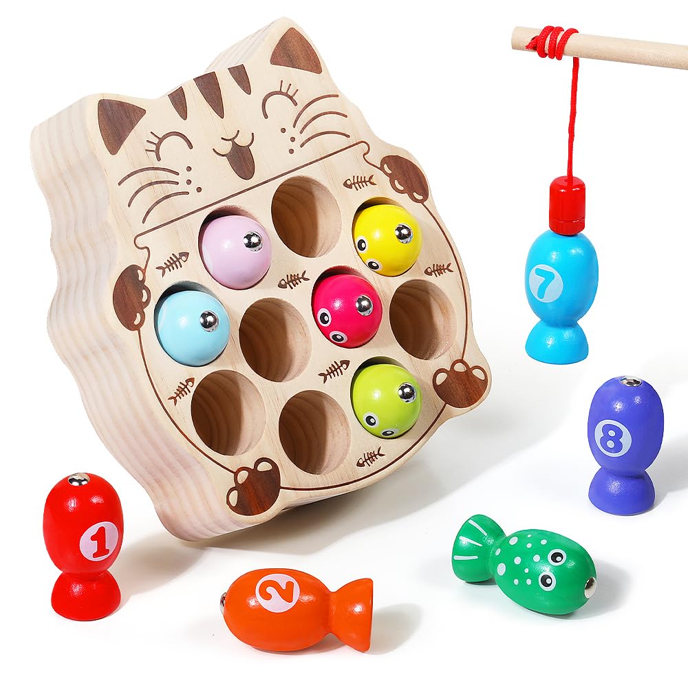 JAUNTY Gioco di pesca in legno per bambini 3 4 5 anni
