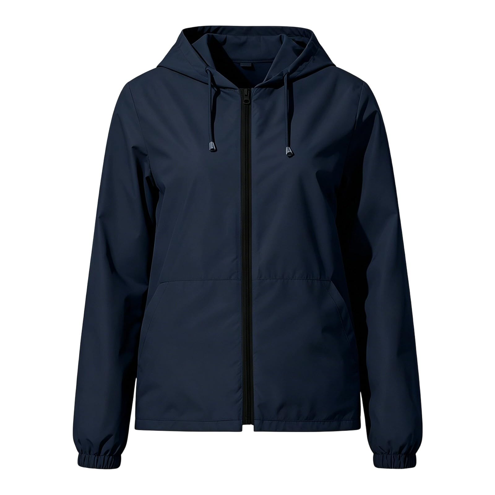 Genérico Impermeable Mujer-Chaqueta Cortavientos Con Capucha Y Cremallera Ideal Para Exteriores