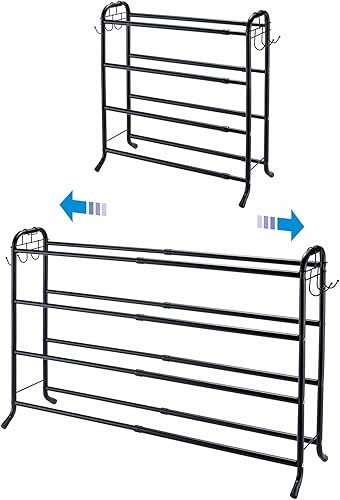 ZCDCP Zapatero expandible de 4 niveles, organizador de zapatos ajustable y zapateros de pie con gancho libre para entrada, sala de estar
