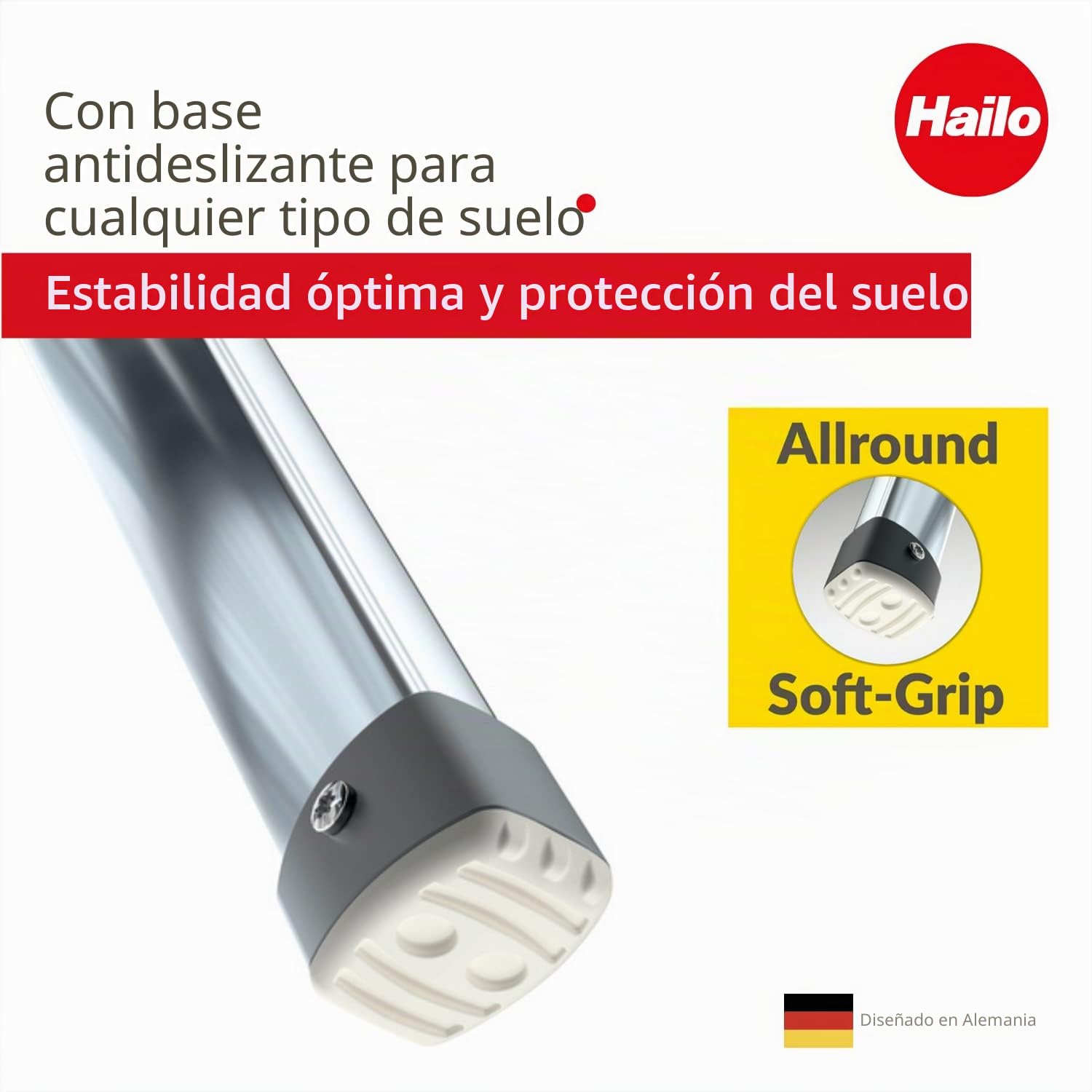 Hailo LivingStep Plus - Taburete de aluminio con estribo alto de seguridad (2 peldaños)