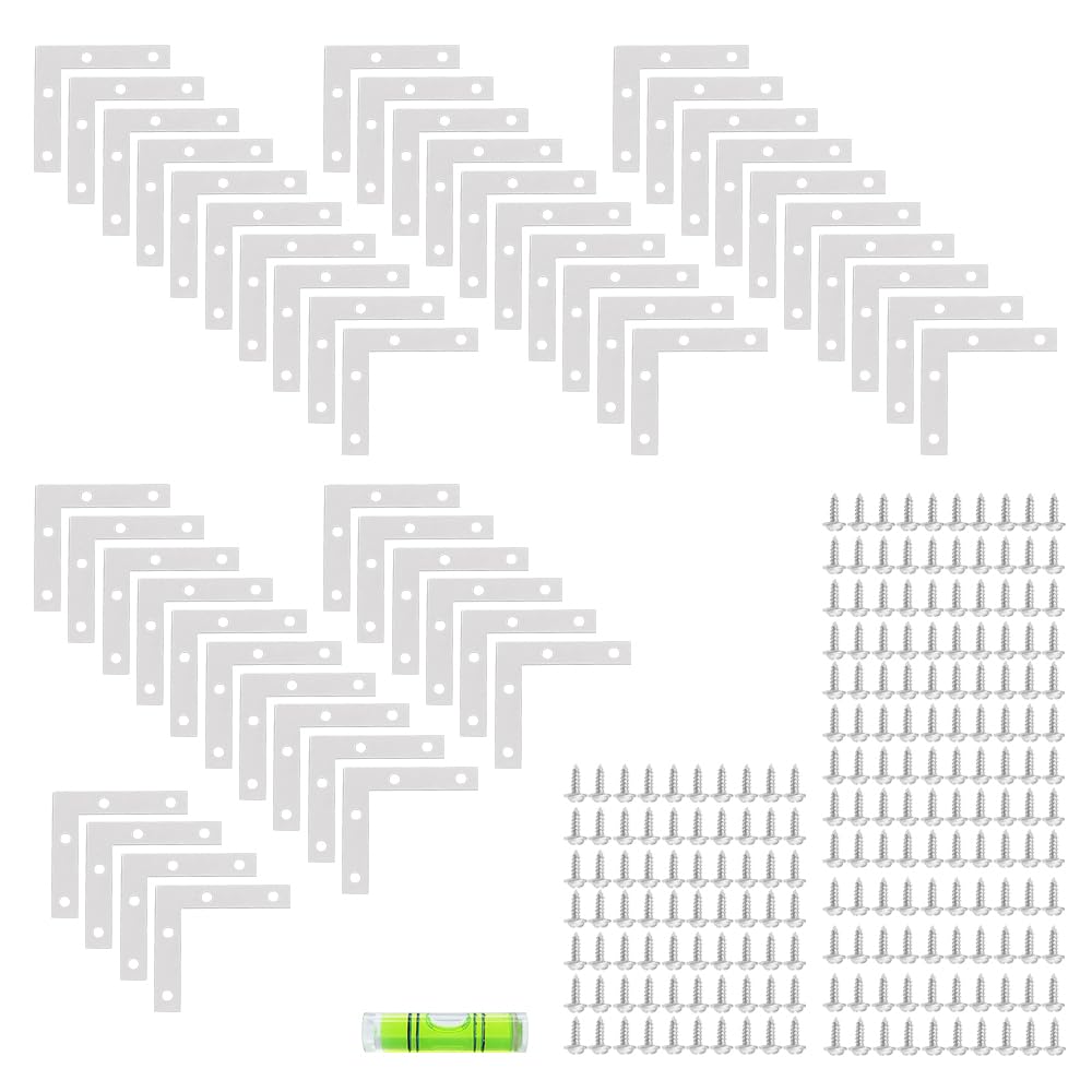 WYAN Picture Hanging Kit for Picture Frame Fixing,for Hard Wall Pictures Frame Easel (L-Shaped Connecting piece-50)