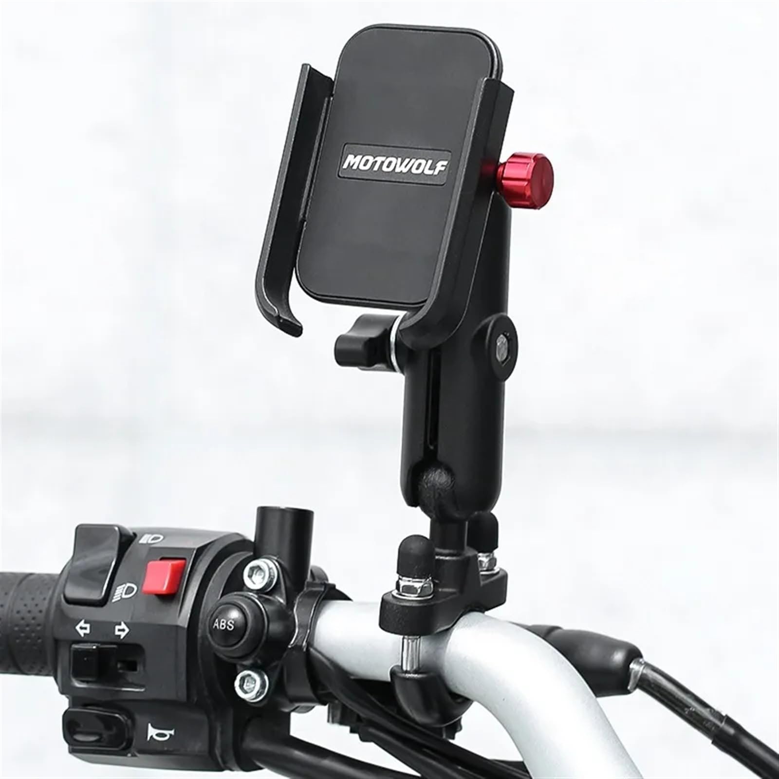 Supporto Cellulare Moto Supporto Mobile Universale Bici Moto Manubrio Alluminio 12-24V Con Caricatore USB Telefono Cellulare Specchietto Retrovisore(Rearview Charging)