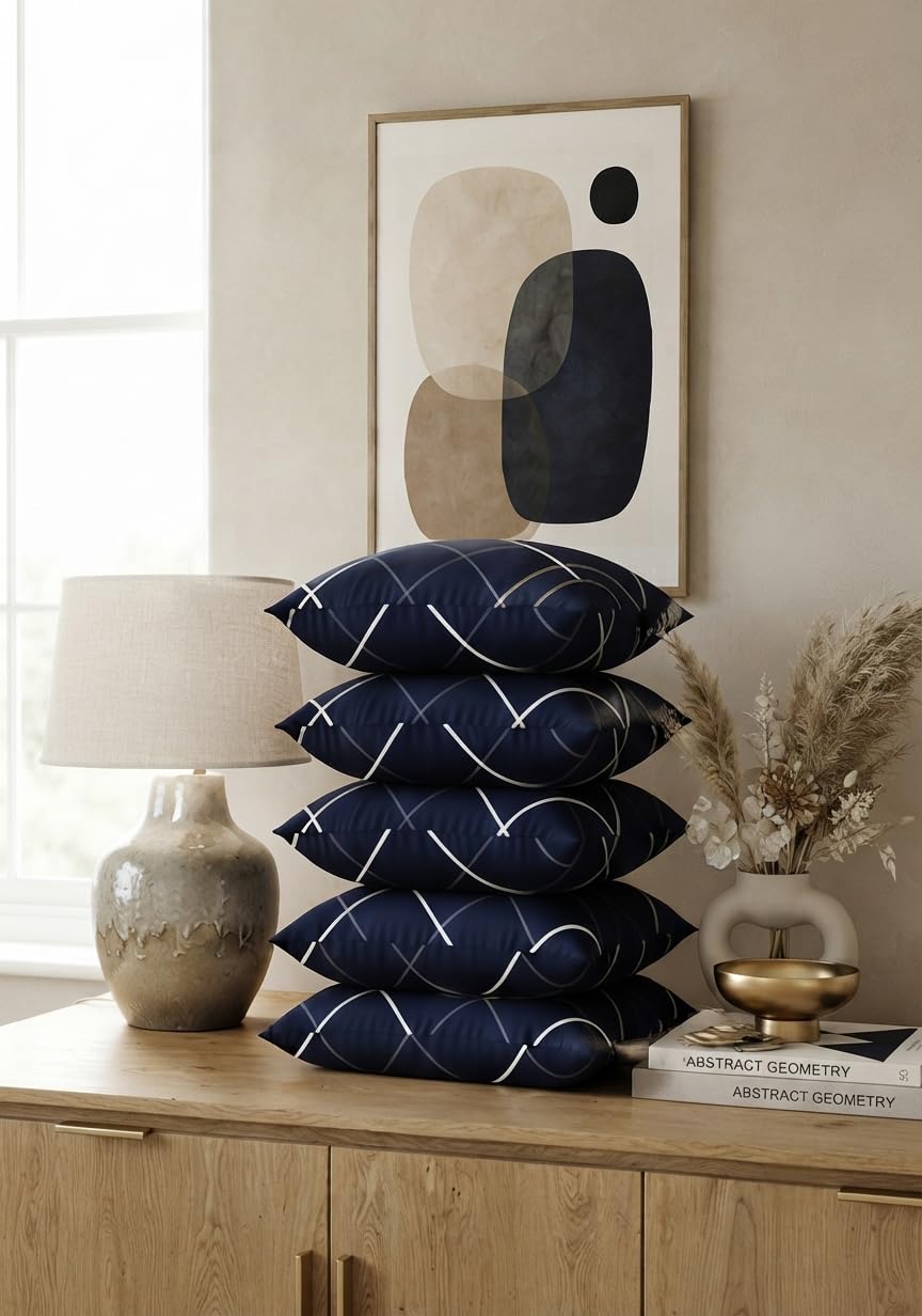 Microfiber Pillows Set of 5 for Sleeping - 16"x24" Standard Pillow | 41 x 61 cm - Blue | Pillow - A Super Soft & Fluffy Pillow for Sleeping |