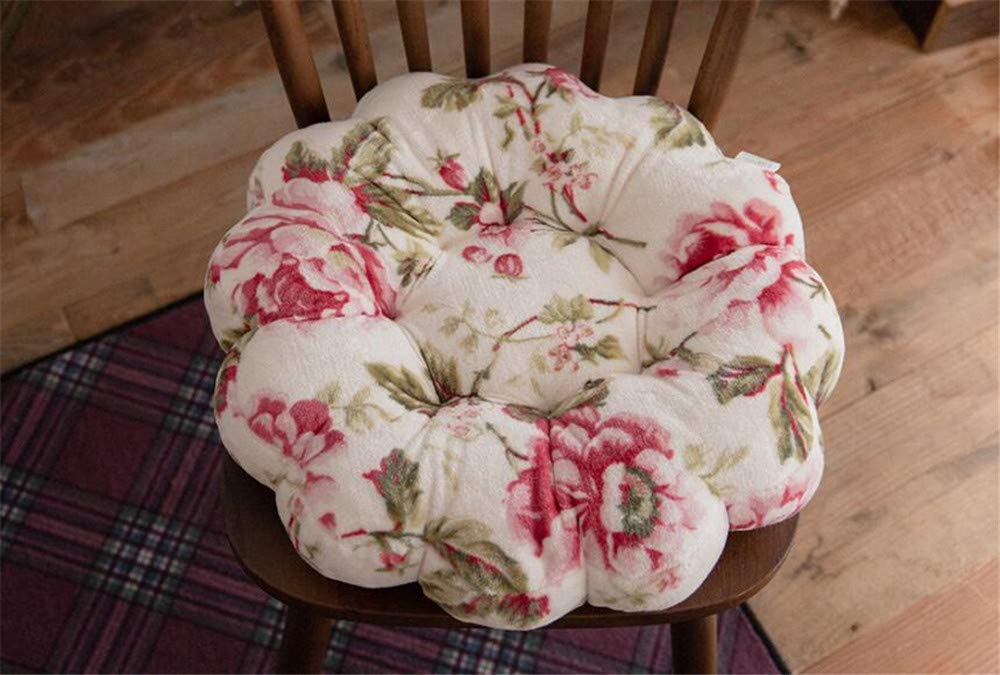Coussin de siège rond blanc en flanelle douce pour chaise de salle à manger et tatami