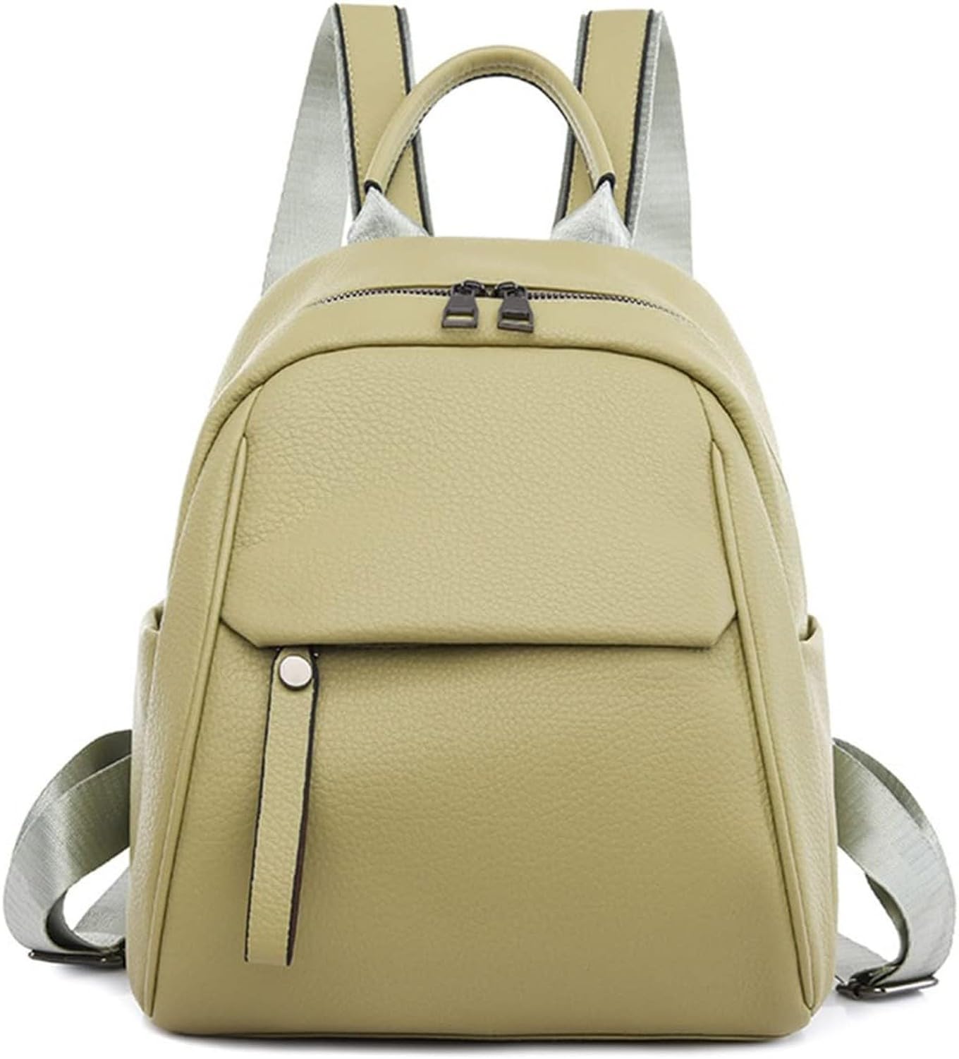 AIEIJJH Women Small Leather Backpack Purse Pu Casual School Bag Book Rucksack for Teenage Girls Daypack Travel Handbag, Green,small