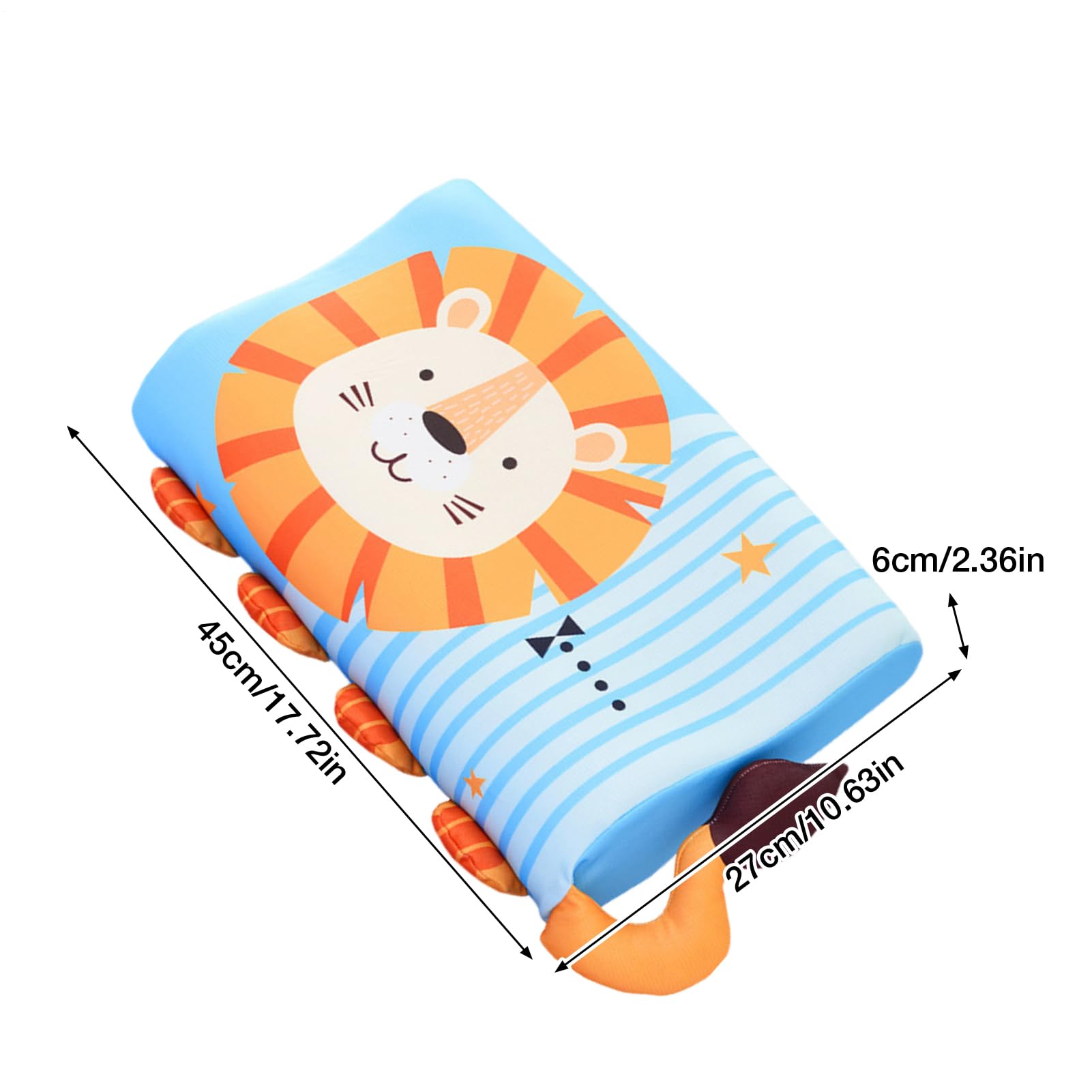 Generisch Cuscino per bambini per dormire – Cuscino per lettini | Cuscino ergonomico con disegno di animali per divano viaggio a casa