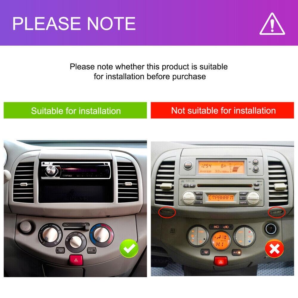 2 + 32 G Android 13 Autoradio per Nissan Micra 3 K12 2002 – 2009 con CarPlay Android Auto 9 pollici Navigazione GPS Auto Radio Display con Bluetooth WiFi SWC + Telecamera posteriore AHD