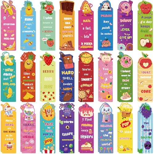 48PCS Scented Bookmarks Scratch and Sniff Bookmark Bulk Paper Bookmarks for Kids Adults Women Students Readers Book Lovers Gifts 48 Styles Fun Cute Bookmark Inspirational Book Marks with Pun Quotes