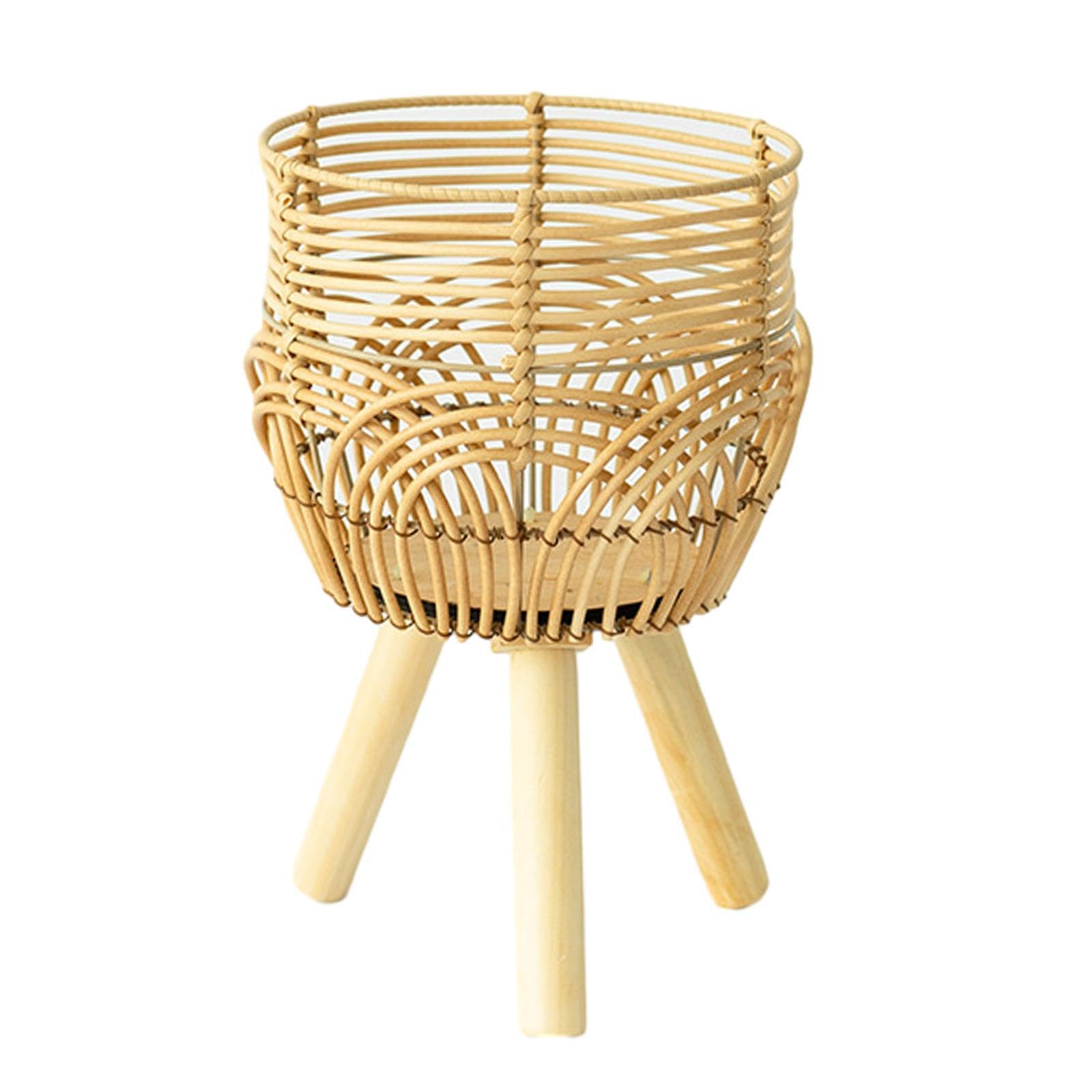 Alcxazs Brown Pastoral Footed Rattan Ornament Basket Stylish Addition To Home And Apartment Floor Flowerpot Organizer Baskets Rattan Simple Like Rs Landing Flower, S