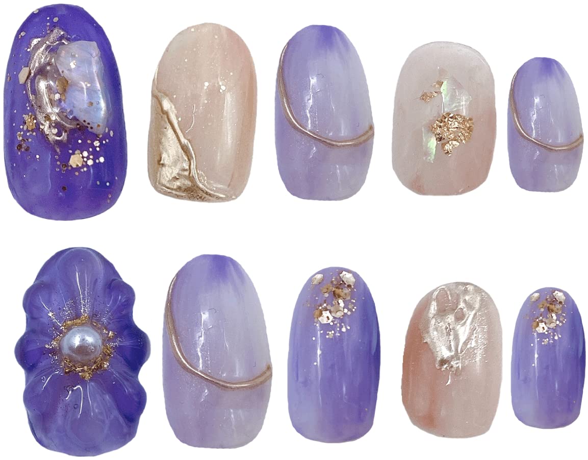 Amazon | かっこいい ネイルチップ 紫色 ピンク パープル 可愛い