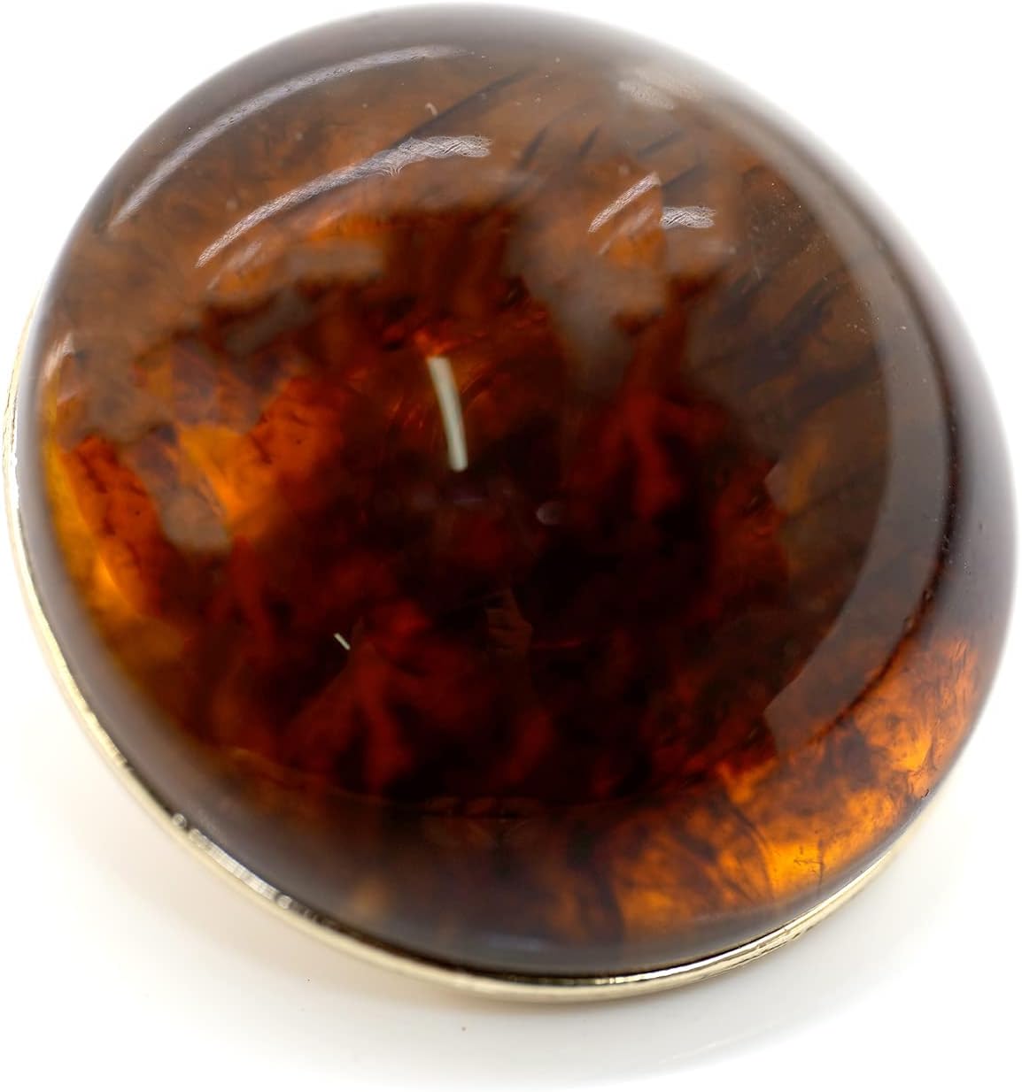 20 pcs Coffee Transparent Marbling Resin Sewing Metal Shank Buttons for Coats -25mm -1"