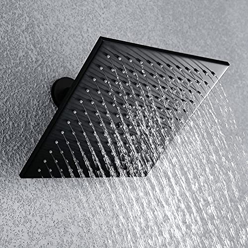 Robinetterie de douche encastrée noire 2 fonctions 25 cm pour salle de bain - 4