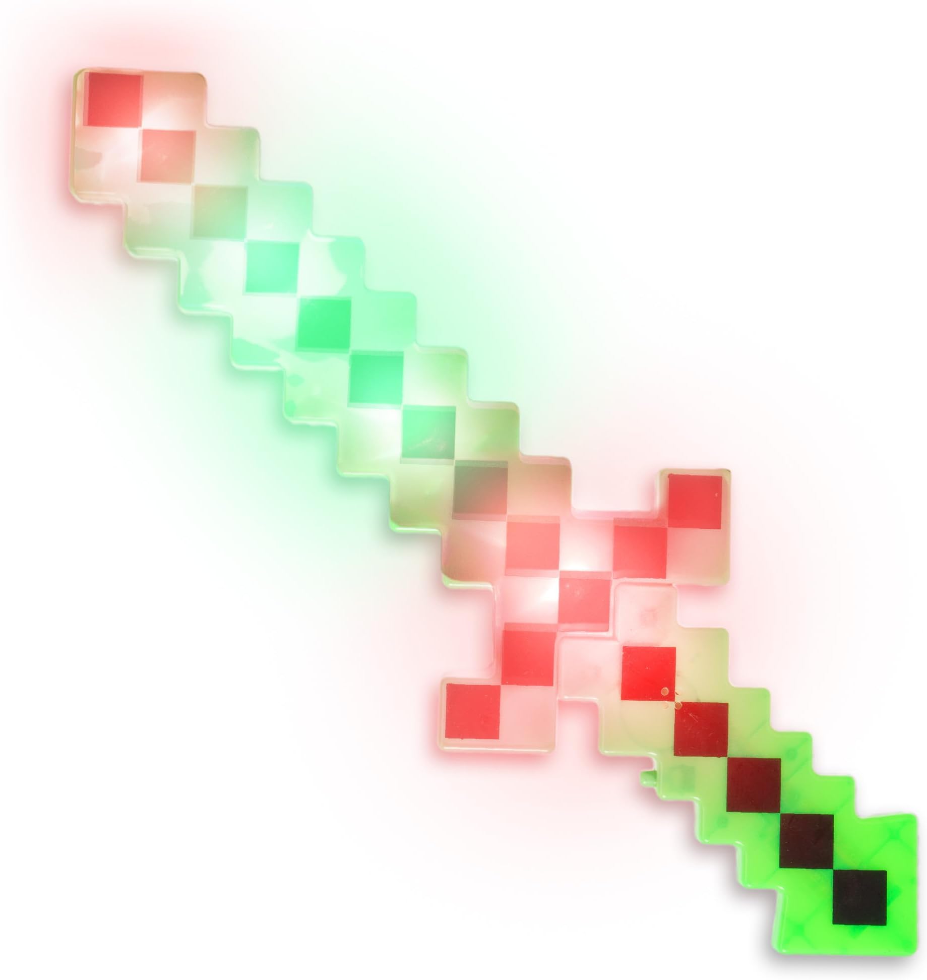 Fun Central BC972, 1 Pc, 24 Inches Green LED Light Up Pixel Sword, Kids Toy Sword, Light Sword Toy, Flashing Sword, LED Sword