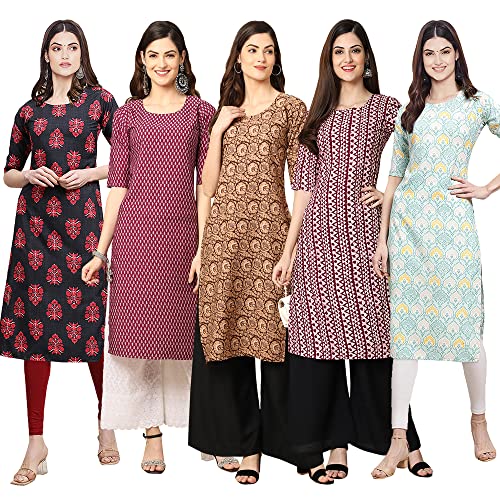Image of Pinkmint Women's Crepe Digital Print Straight Kurta