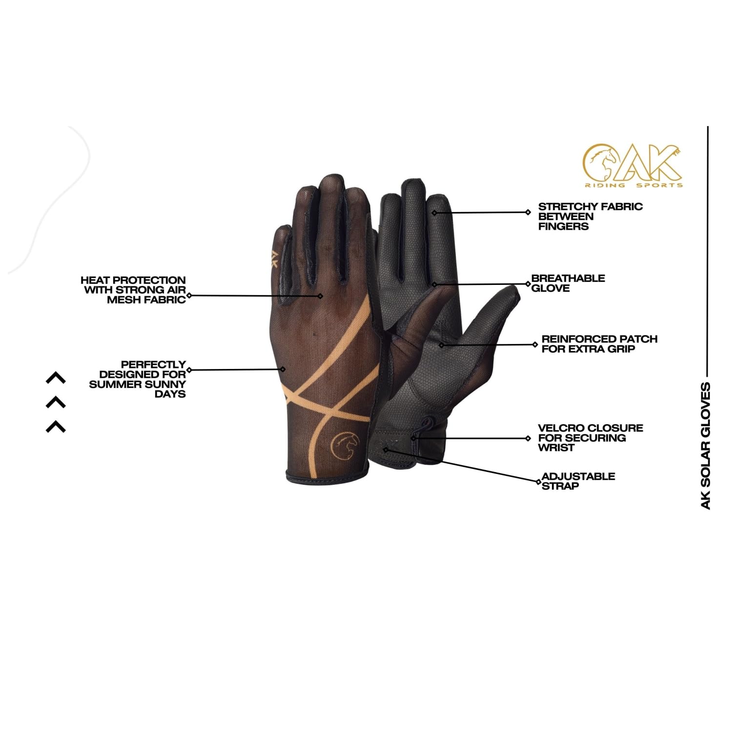 AK AKRS-7007 - Guantes de equitación transpirables de verano unisex y para uso diario