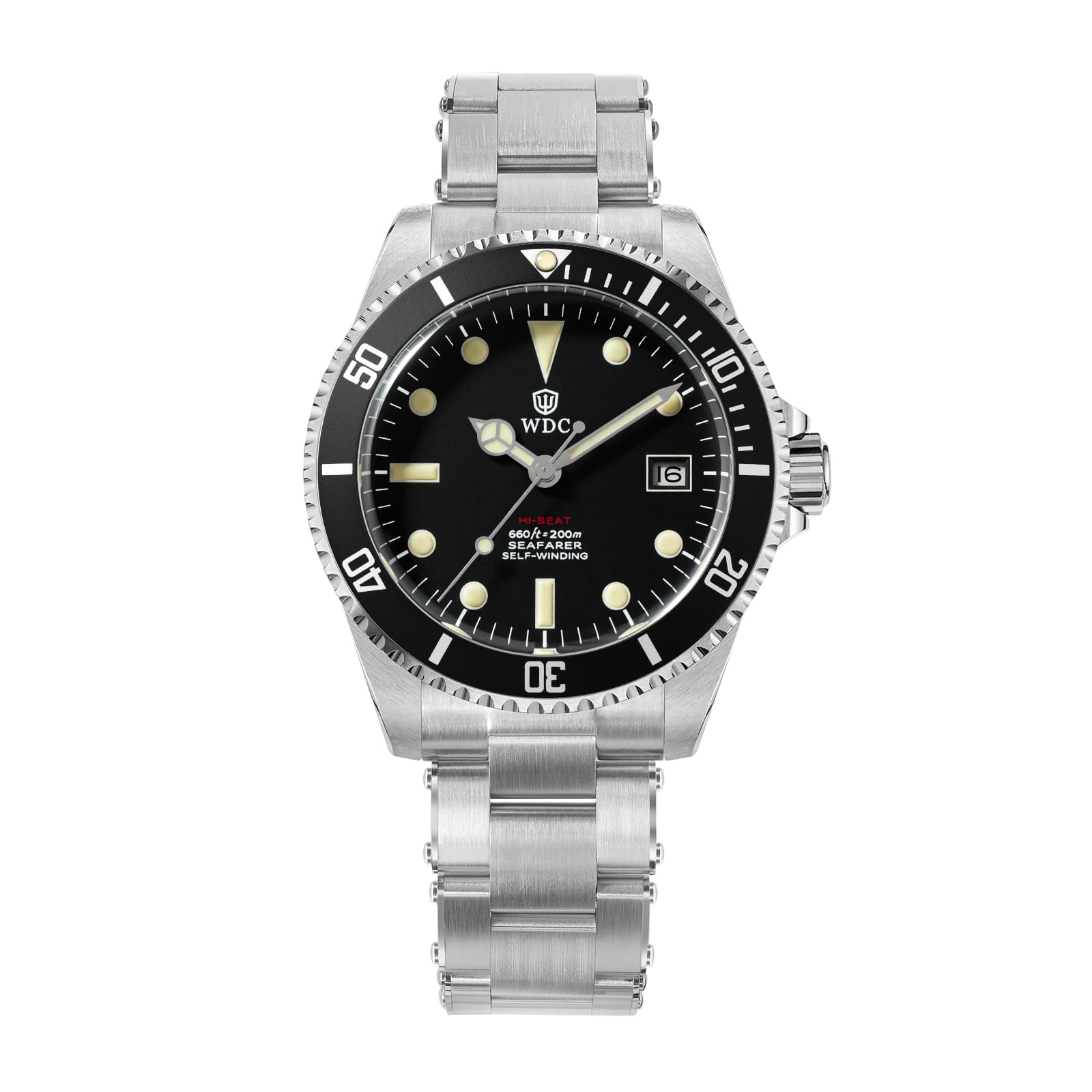 watchdives WD5513M Vintage Sub Taucheruhr für Herren, 9015 90S5 Automatisches Mechanisches Luxus-Taucheruhr, 40,7 mm Gewölbtes Saphirglas Armbanduhr, 20 Bar wasserdichte Taucheruhr