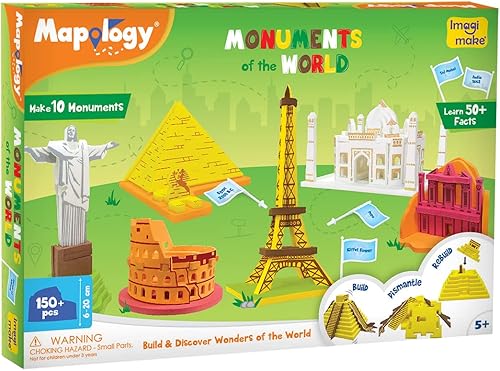 Miniatura 5 de Imagimake Mapology Monumentos del Mundo  Rompecabezas 3D para niños de 8 a 10 años  Juguetes educativos y de aprendizaje para 5 a 7 años