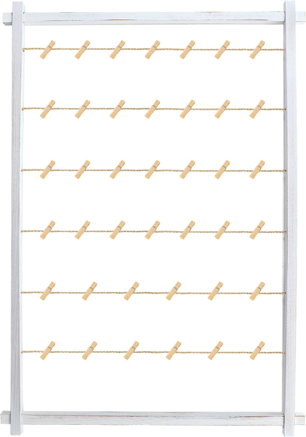Collage Picture Frame,Photo Display Board with Clips,Hanging Pictures Frames Photos Wall Decor for Wedding Graduation Party Birthday Greeting Letter Christmas Cards Holder Organizer,39 inch(White)