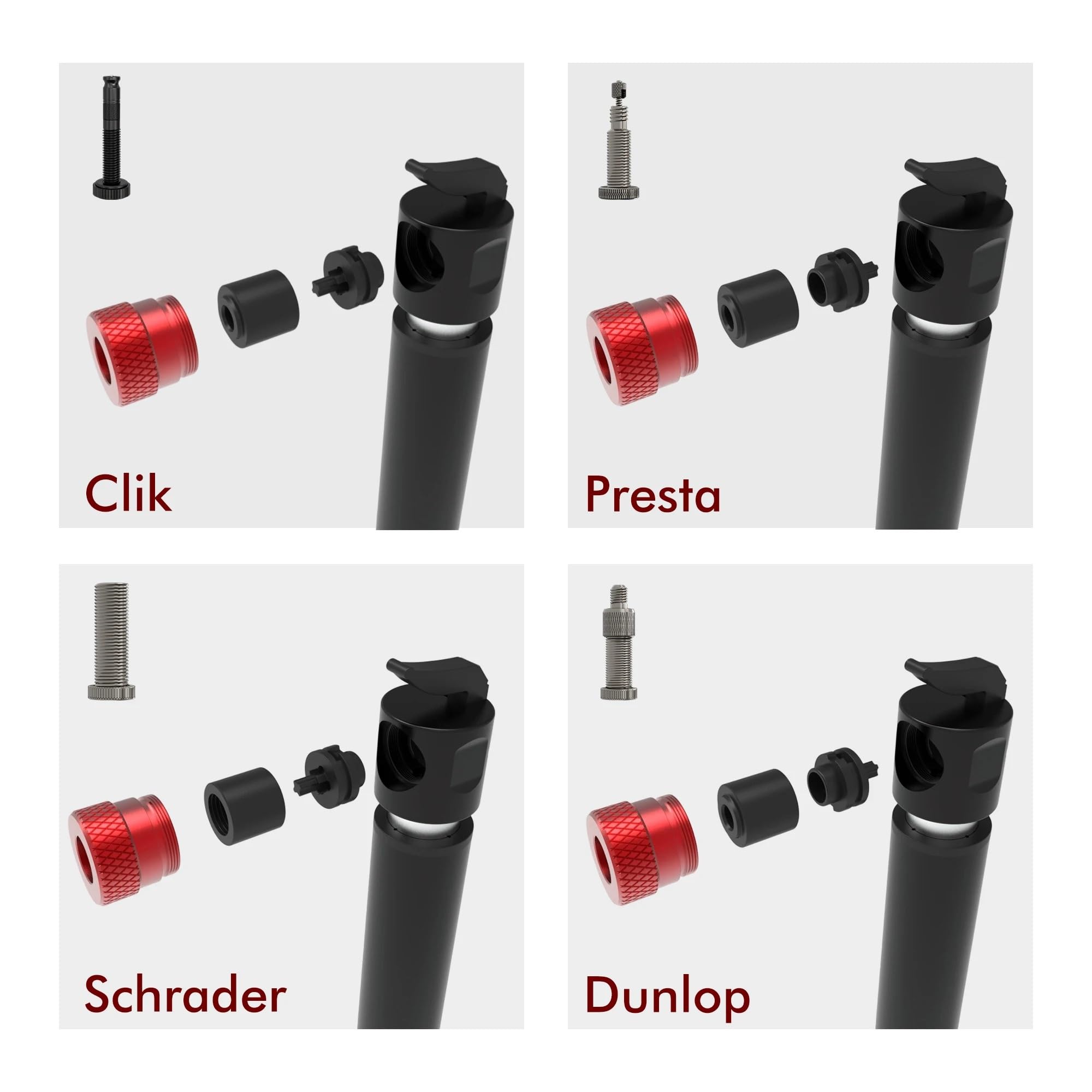 Bomba De Bicicleta Portátil Mini Bomba de aleación Aluminio 90PSI, Boquilla a presión for válvulas Presta/Schrader/Clik, portátil
