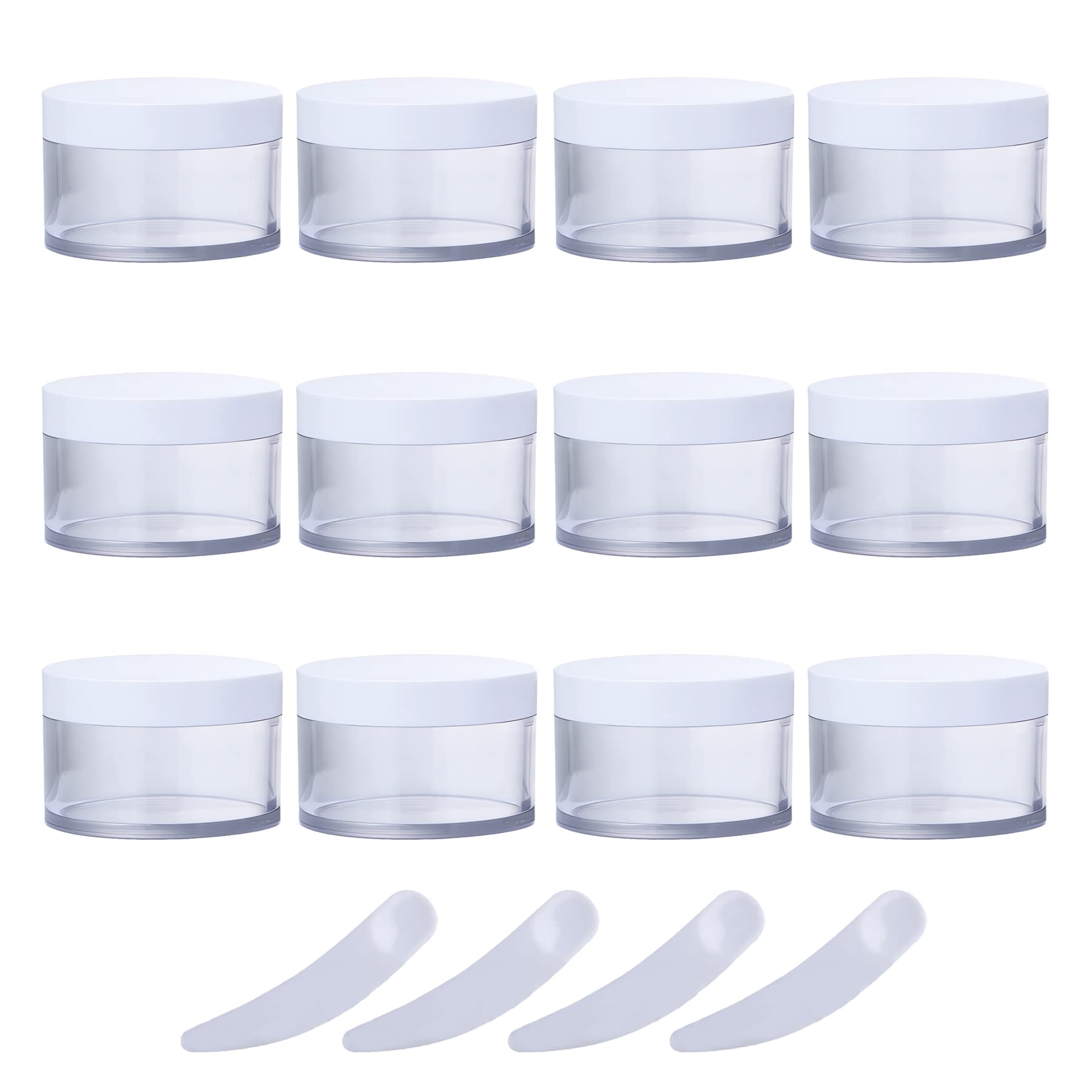 FLYIODFCXV cosmetic jar, Pack of 12, Plastic Cosmetic Jars with Screw Lid, Container for Facial Mask Lotions Cream(6.8 Ounces)