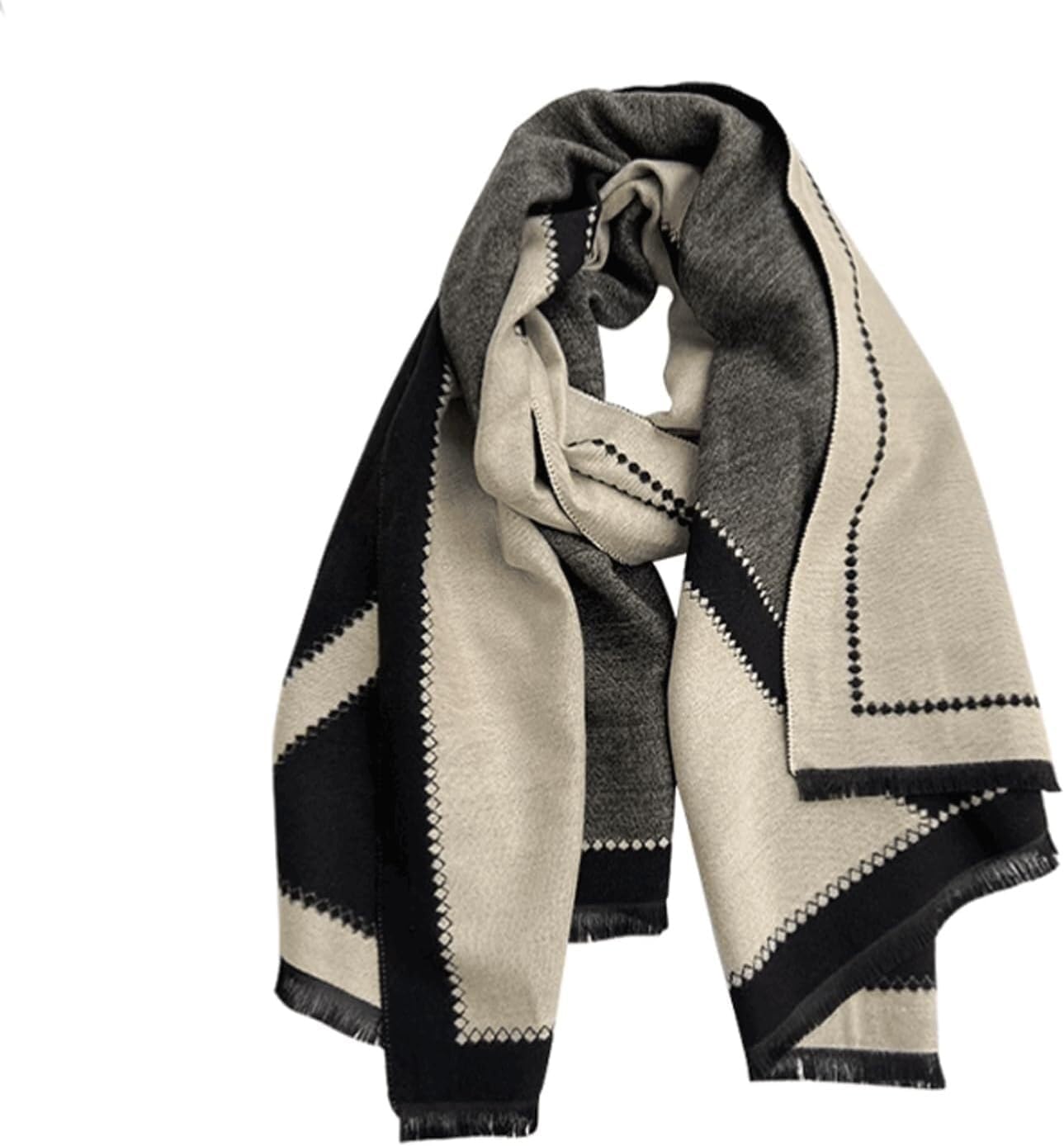 Winter Scarf，Weather Scarves Cotton Blend Scarf with Tassel Cold Weather Knitted Scarf Warm Chunky Wraps Scarves Long Soft Scarves for Women and Men