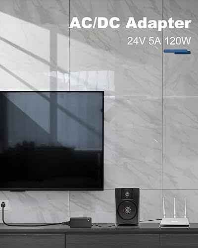 Miniatura 6 de Cable de alimentación de CC 24V 5A Adaptador de CA 100-240V 50 60Hz a 24 V 5 Amp Adaptador de corriente Transformador para tiras de luces LED de 24