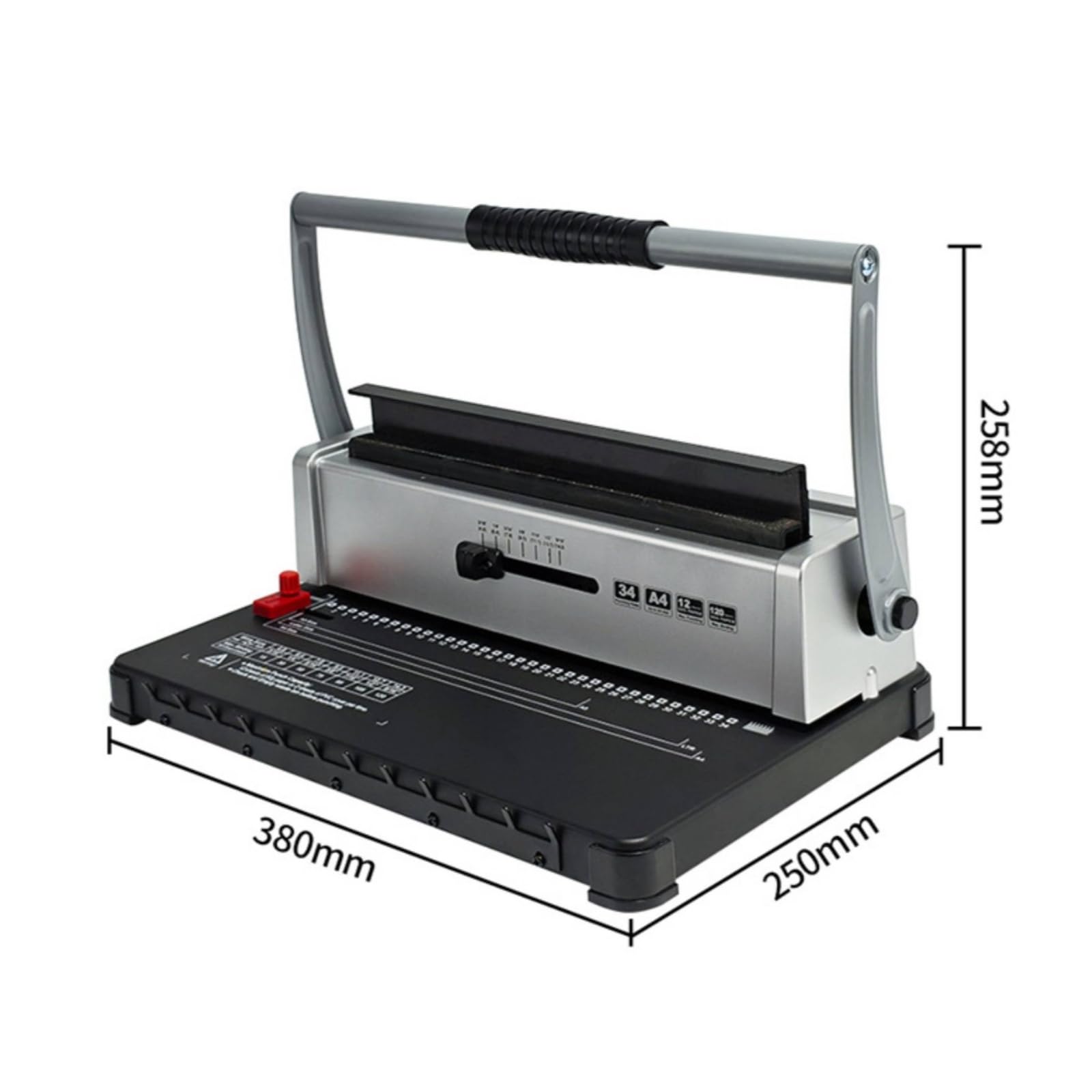 Amagogo Rilegatrice Doppia Maniglia Rilegatrice A4 Perforatrice Anelli Manuale Macchina Rilegatura in Metallo 34 Fori Passo 3 1 con Kit Anelli Adatta a Ufficio Segreterie Scolastiche Studi