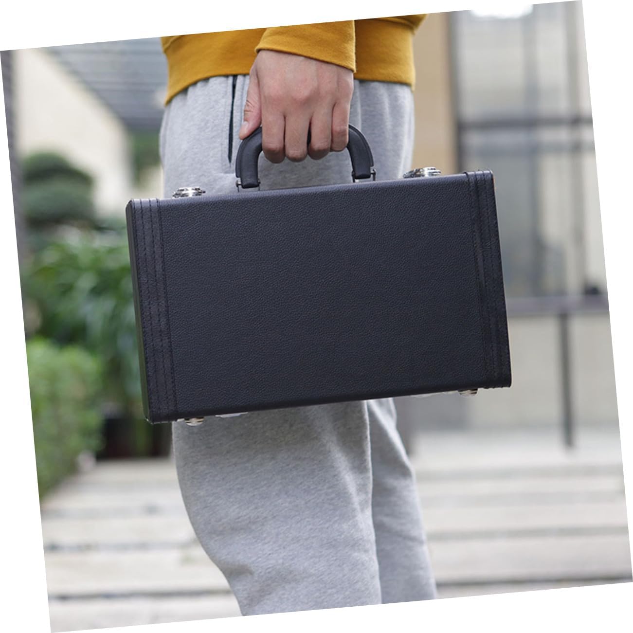 Black Hard Clarinet Case with Shockproof Protection High Density Scratch Resistant Storage Box with Handle Clarinet Accessory for Travel and Daily Use