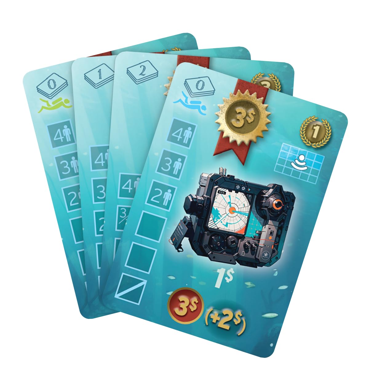 Thesauros – Strategisches Eurogame um Schatzsuche & Budgetmanagement – Worker Placement mit Tiefsee-Setting – Solo- & Expertenmodus – Deutsch & Englisch – ELZNIR Games