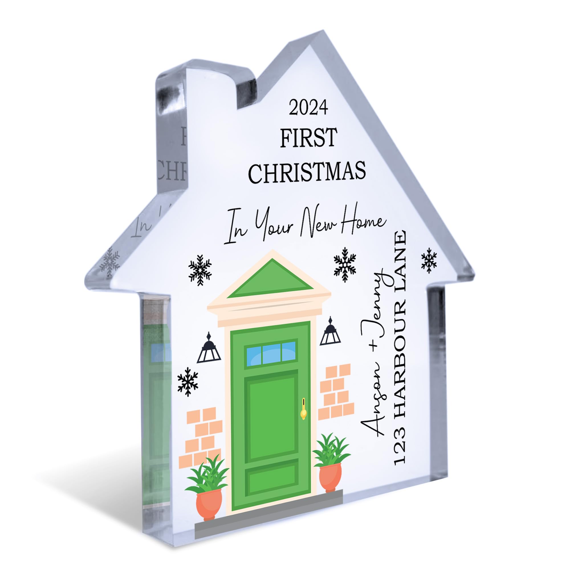 Red Ocean Personalised First Christmas In Your New Home Plaque Gift For Friends Family, Housewarming Christmas Decoration, Moving In Gift For Couple, New Home Ornament Gift For Him Her