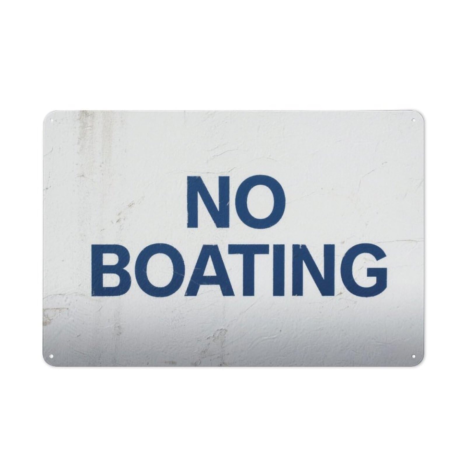 peiyeety No Boating Metal Tin Sign Waterway Safety White Blue Durable Aluminum Weatherproof Wall Plaque for Lake River Pond Waterfront Recreation Restriction Area 6x8 Inch