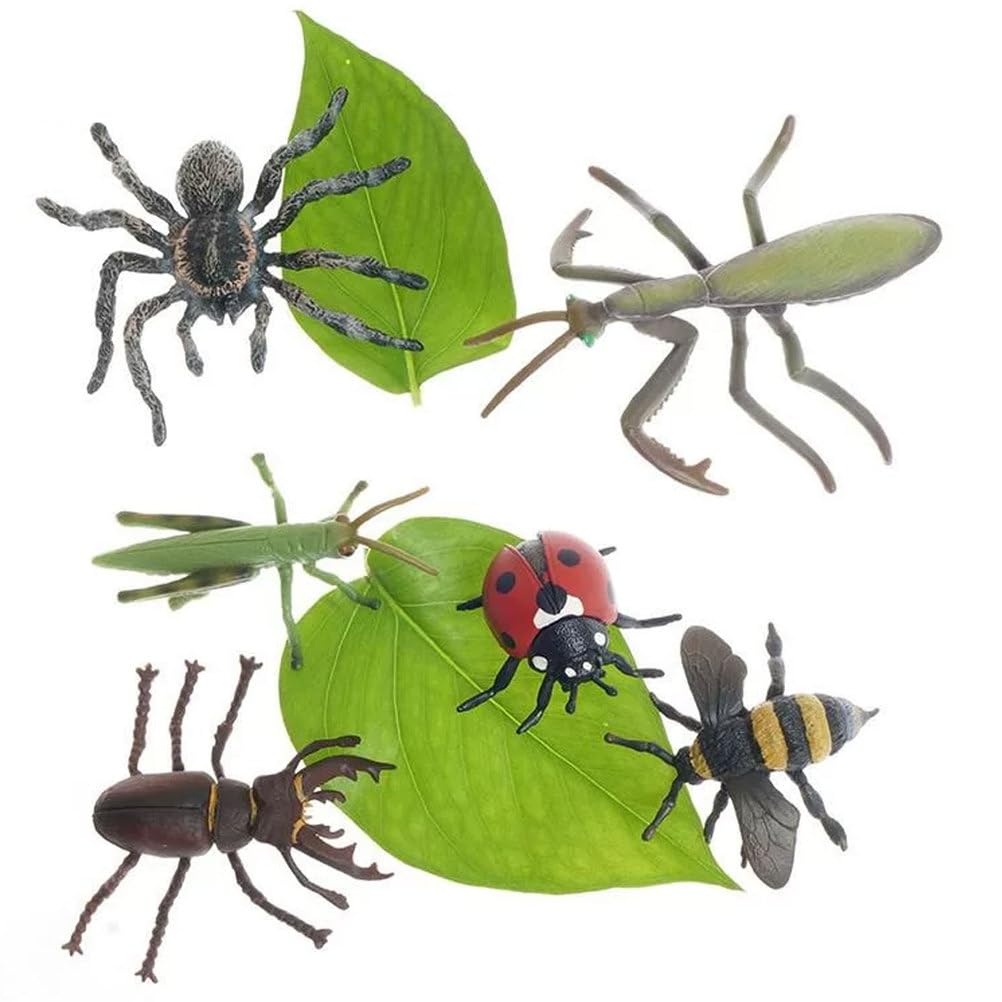 Montessori Insekten-Figuren-Set, realistische Käfermodelle Insekten-Tierfiguren für Kleinkind-Sprachlernen (8 Stück)