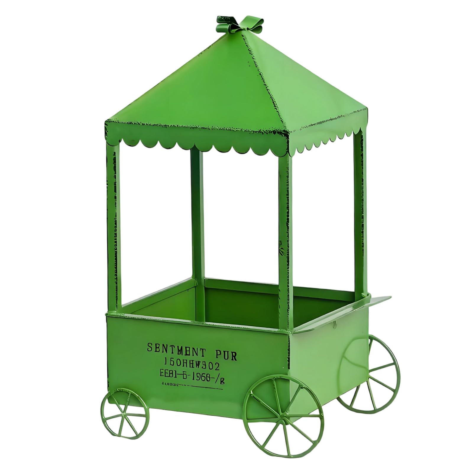 Decorative Iron Garden Cart with Multiple Designed for Moving in Yard or Greenhouses Gardening Cart