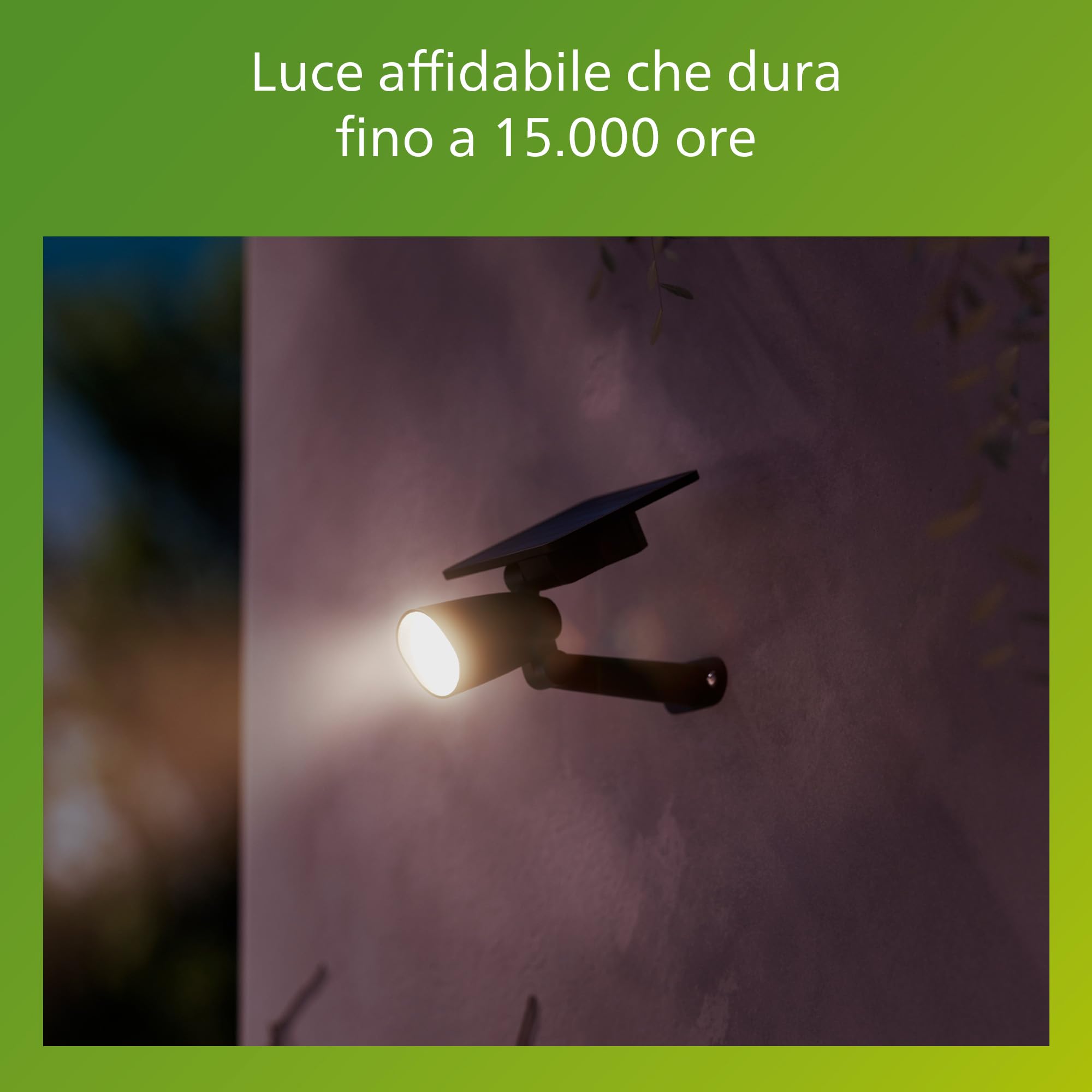 PHILIPS Ashlyn Faretto/Lampada da Parete Solare per Esterni, 2700 K, 150 lm, Nero