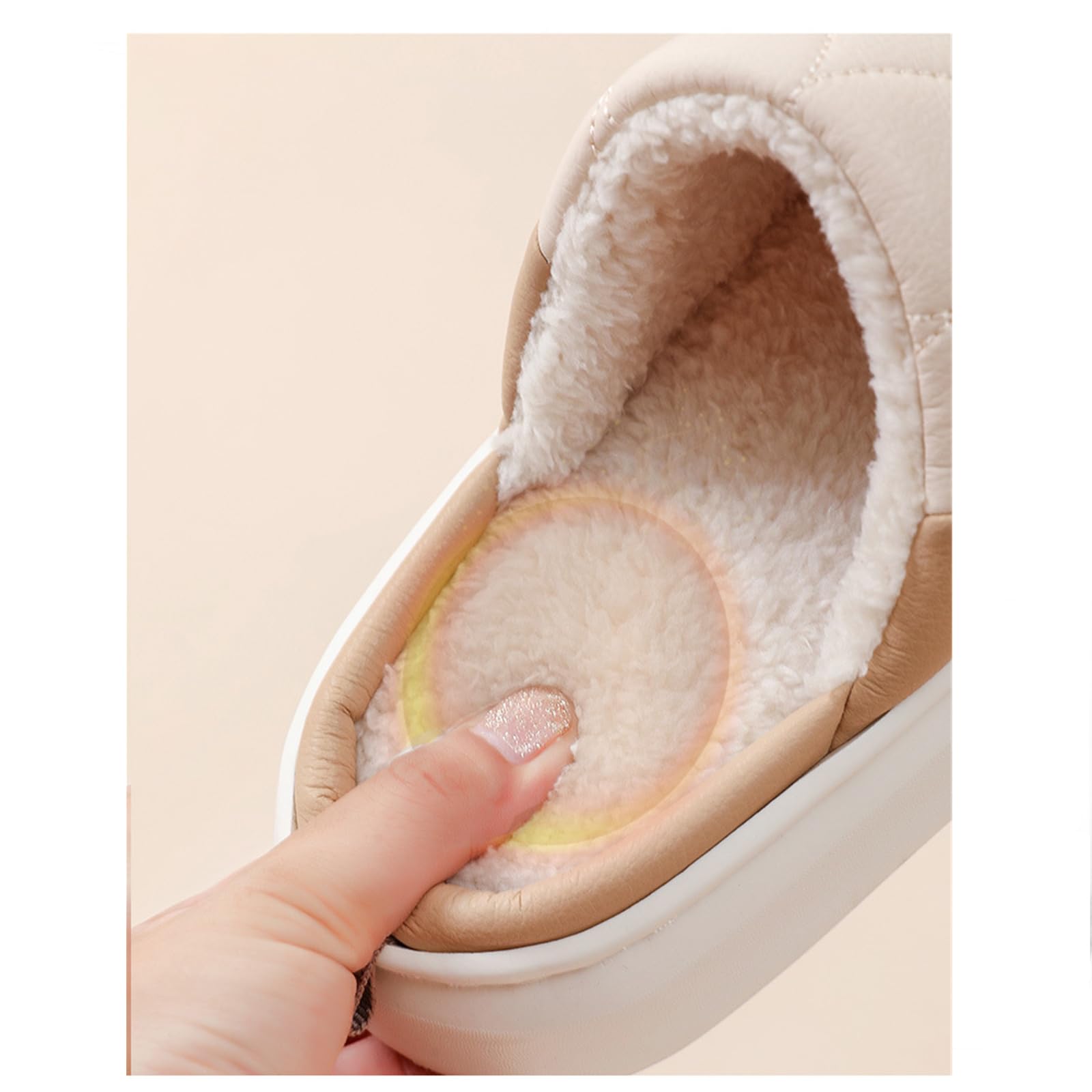 Ciabatte Donna Invernali Pantofole in Cotone Impermeabili per Interni Domestici Suola Spessa Caldo Peluche Antiscivolo-Dark Grey-42-43