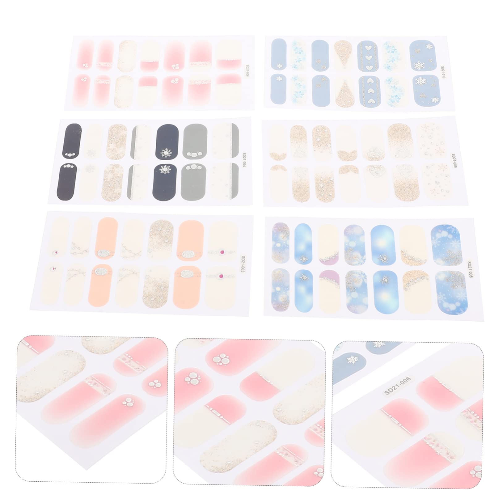 5 Set Stickers Per Nail Art Autoadesivi Adesivi Per Unghie Eleganti E Colorati Decorazioni Per Unghie Adesive Per Speciali 6 Fogli*5