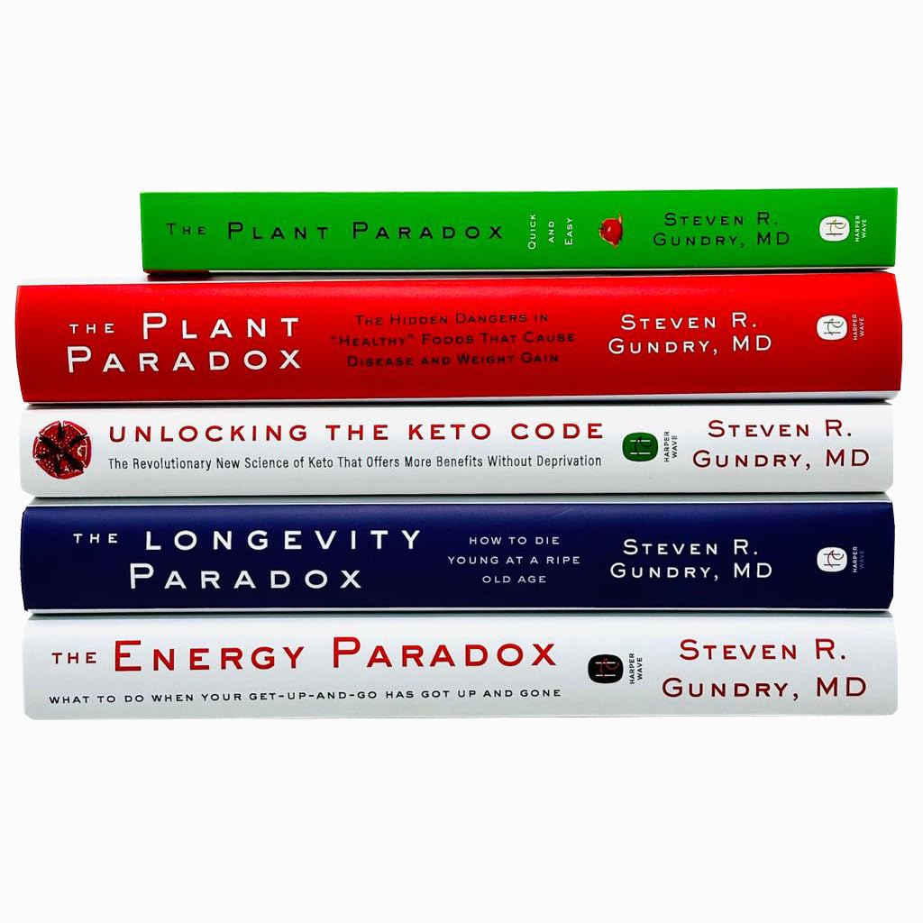 Dr. Steven R Gundry MD 5 Books Collection Set (The Plant Paradox, The Longevity Paradox, The Energy Paradox, Unlocking The Keto Code & [Paperback] The Plant Paradox Quick and Easy)