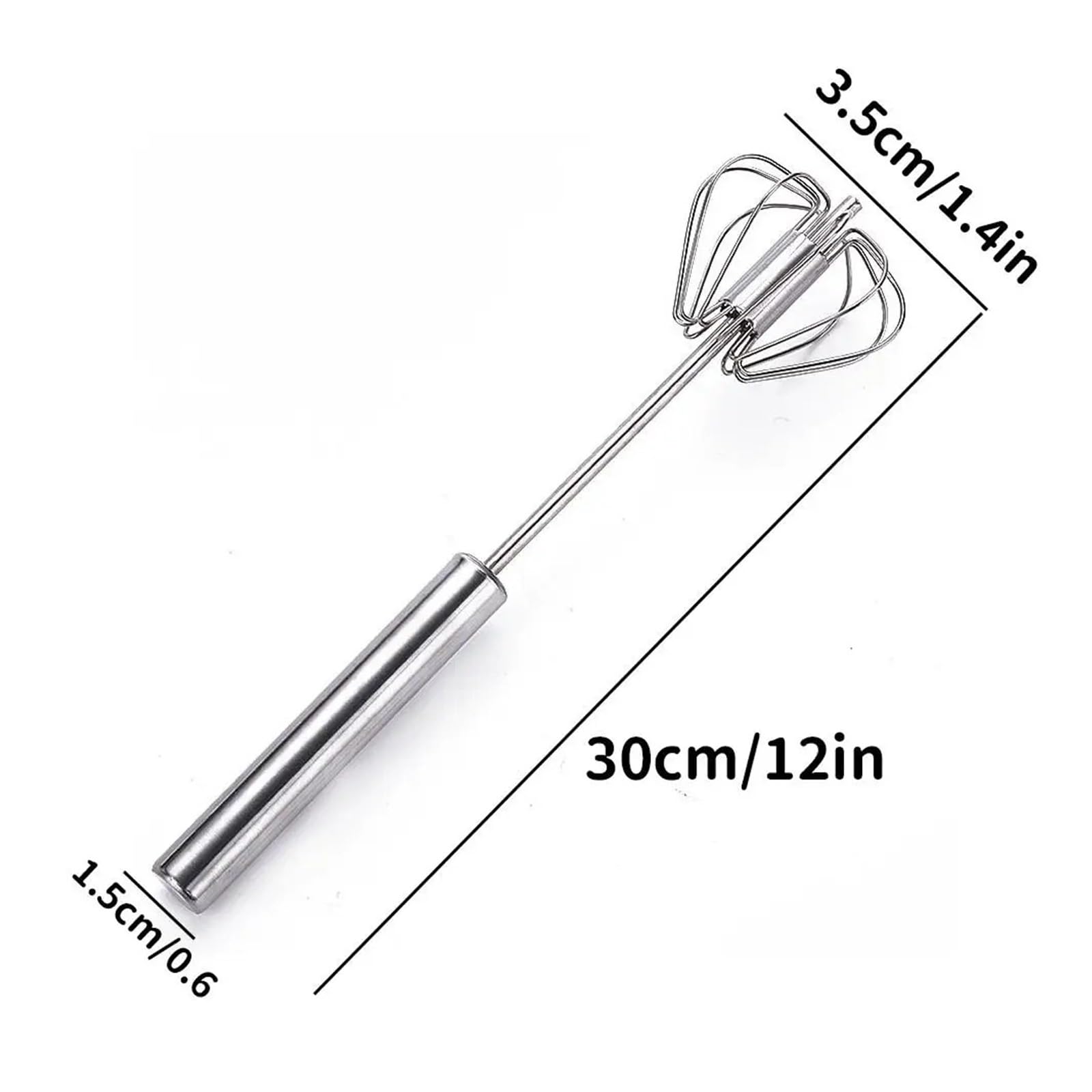 Batidora manual de huevos acero inoxidable for batir y mezclar crema sin esfuerzo(10inch)